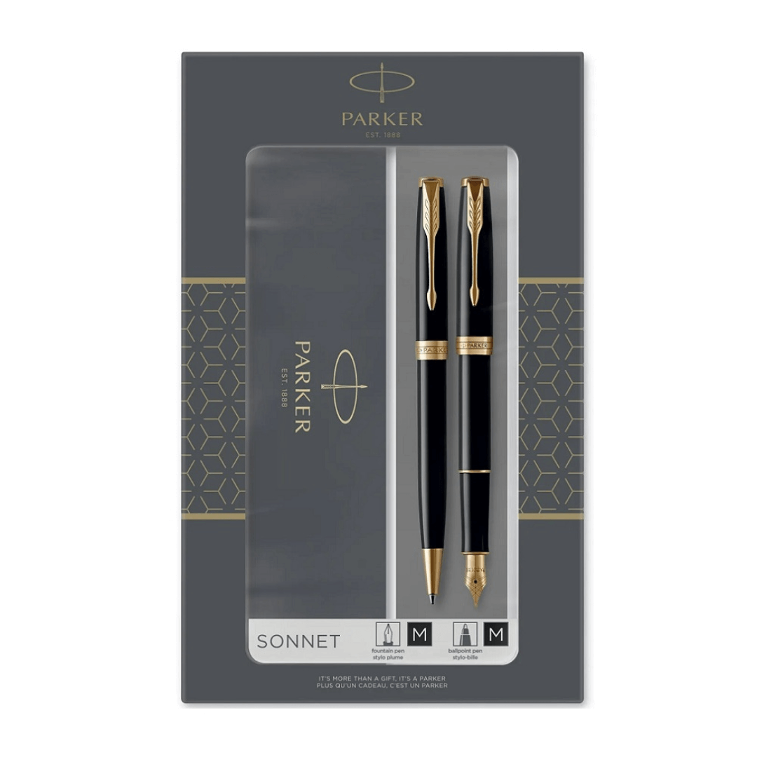 Parker Poklon Set Sonnet Black GT Hemijska Olovka I Nalivpero - Crna